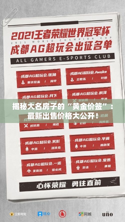 揭秘大名房子的“黃金價簽”：最新出售價格大公開！