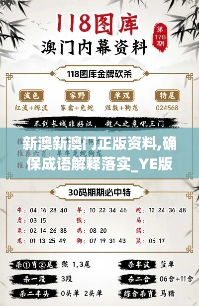 新澳新澳門正版資料,確保成語解釋落實_YE版9.595