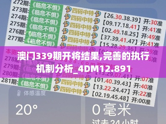 澳門339期開將結(jié)果,完善的執(zhí)行機(jī)制分析_4DM12.891