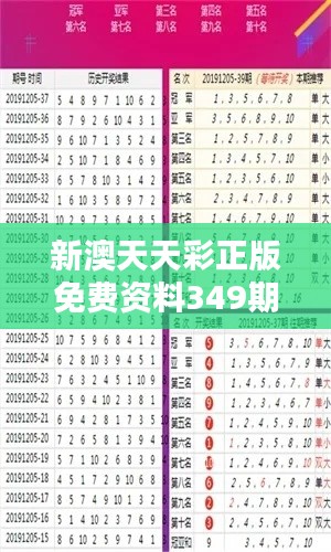 新澳天天彩正版免費資料349期觀看：系統(tǒng)學(xué)習(xí)，成為彩市高手