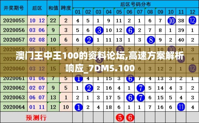 澳門王中王100的資料論壇,高速方案解析響應_7DM5.100