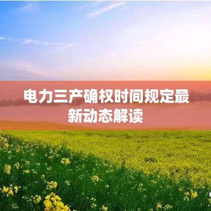 電力三產(chǎn)確權(quán)時(shí)間規(guī)定最新動(dòng)態(tài)解讀