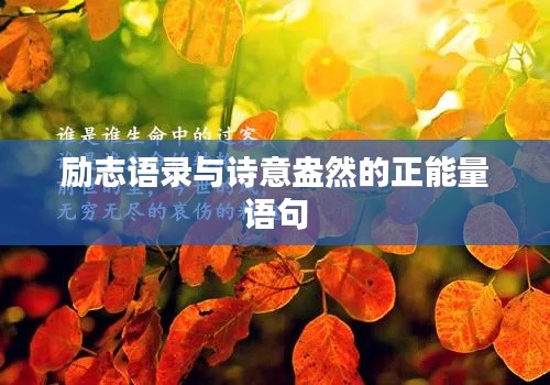 勵志語錄與詩意盎然的正能量語句