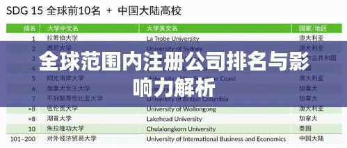 全球范圍內(nèi)注冊公司排名與影響力解析