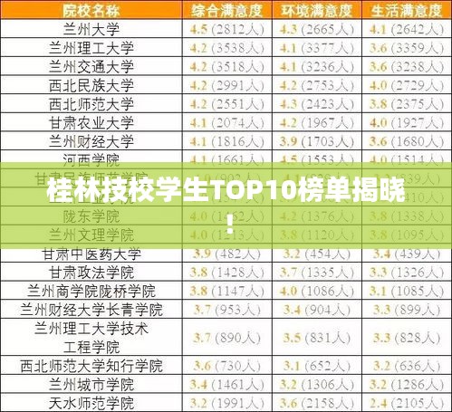 桂林技校學(xué)生TOP10榜單揭曉！